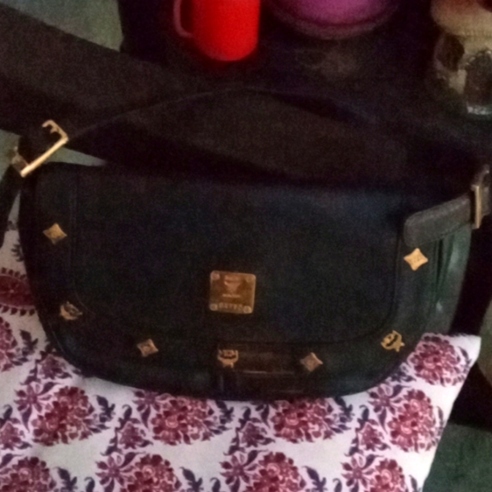 MCM black leather